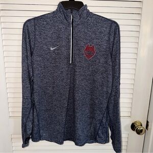 Nike DRI-Fit Women’s XL Heathered Navy Quarter-Zip Pullover. UConn Huskies